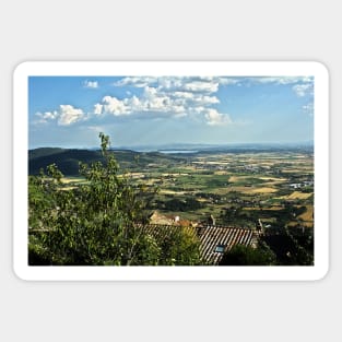 Lake Trasimeno (Italian: Lago Trasimeno) from Cortona Sticker